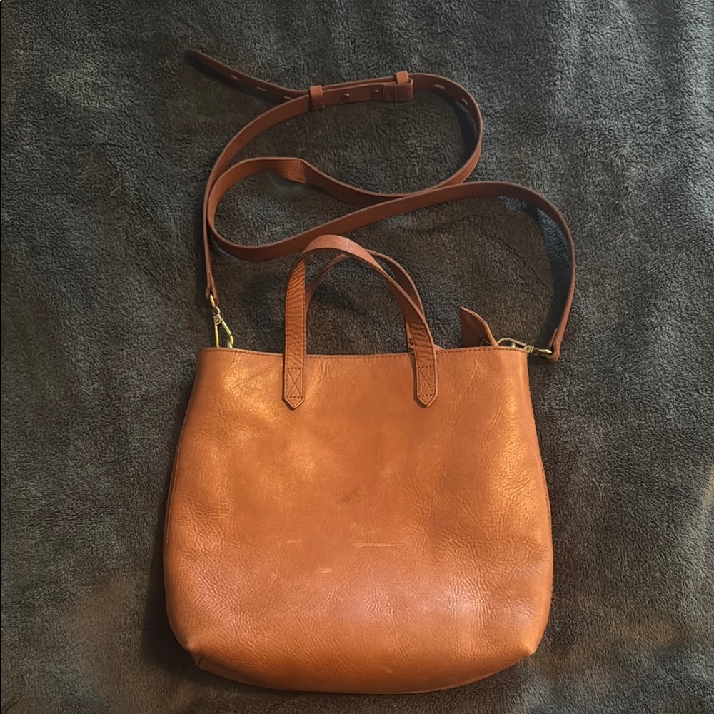 Madewell Zip Top Transport Crossbody In Saddle Brown